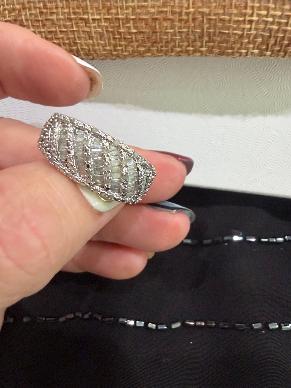 Silver Pavé Diamond Earrings for Women - Picture 3 of 3